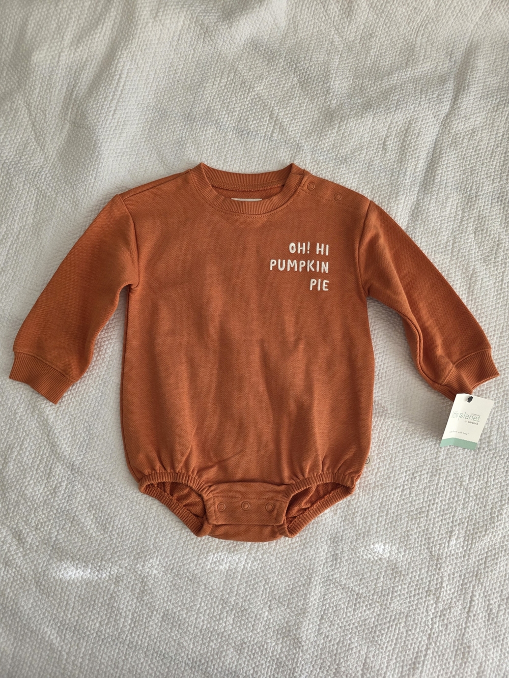 NWT Organic Cotton "Oh! Hi Pumpkin Pie" 18m One-Piece